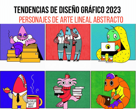 "Tendencias Diseño Gráfico 2023:Personajes de arte lineal abstractos"